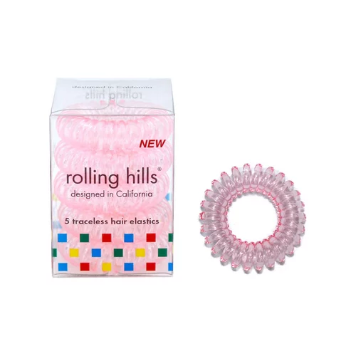 Rolling Hills Professional Hair Rings 5pc Transparent Pink
