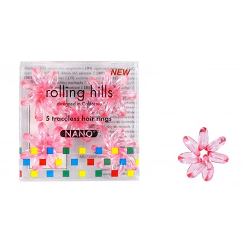 Rolling Hills Professional Hair Rings Mini 5st Transparent Pink