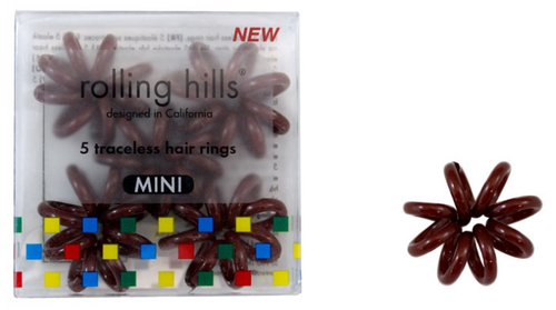 Rolling Hills Professional Hair Rings Mini 5pc Brown