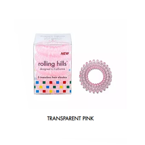 Rolling Hills Professional Classic Hair Rings 12pc Transparent Pink