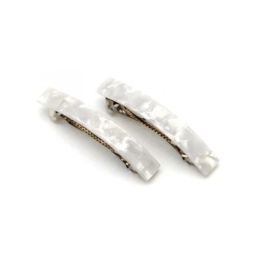 Salonline Hair Clips Marble Simplicity White