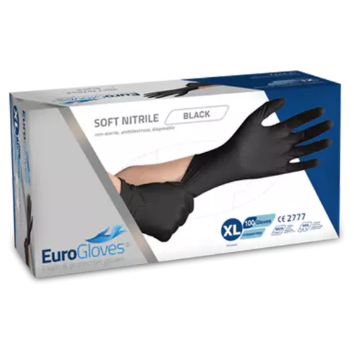 Eurogloves Soft-Nitril-Handschuhe - Schwarz - 100 Stk Extra Large