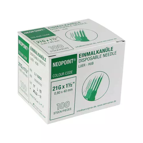 Neopoint injektionskanyle - Grøn 100stk 0.8 x 40 mm
