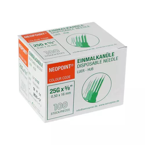 Neopoint Injection Needle - Orange 100pcs 0.5 x 16 mm