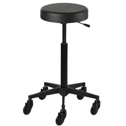 Efalock Clictec  Rolling Stool Round Seat Black Medium