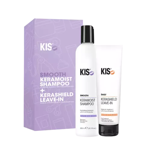 KIS Smooth Keramoist Shampoo + Kerashield Leave-In Duo