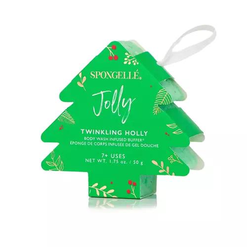 Spongelle Holiday Tree Ornament Body Buffer 86gr Twinkling Holly (Green)