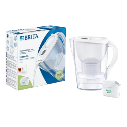 BRITA Marella Cool Water Filter Jug 2,4L + Maxtra Pro All-in-1 Waterfilter White