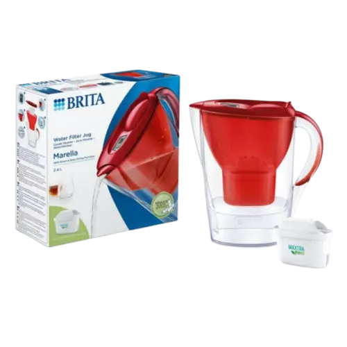 BRITA Marella Cool Waterfilterkan 2,4L + Maxtra Pro All-in-1 Waterfilter Red