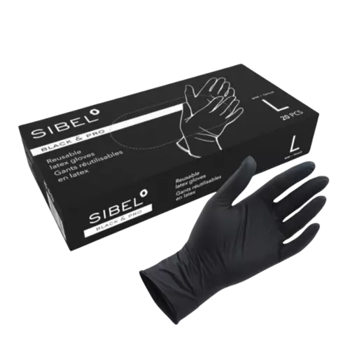 Sibel Black & Pro Latex Herbruikbare Handschoenen - 20st Large