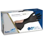 Eurogloves Solid Nitrile Gloves - Black - 100pcs Large