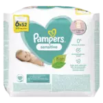 Pampers Sensitive 52 Wipes 6 Pack