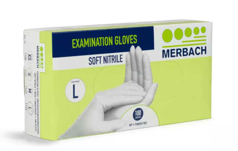 Merbach Gants  Soft Nitrile - Blanc - 100pcs