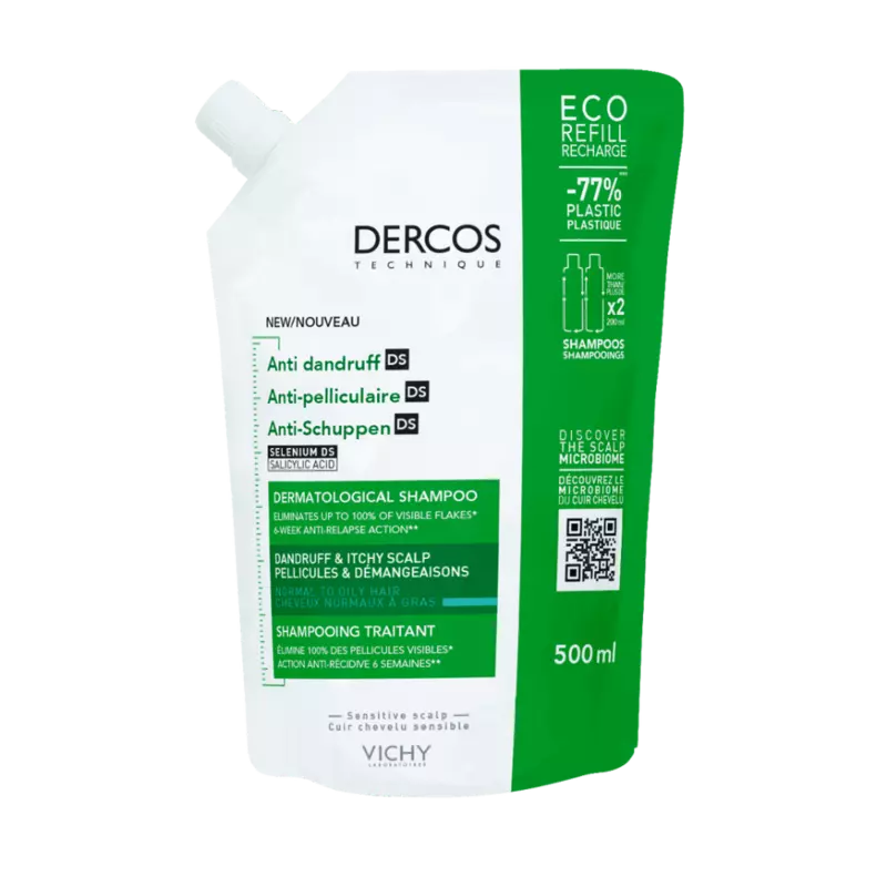 Vichy  Dercos Anti-dandruff Dermatological Shampoo - Normal to Oily Hair