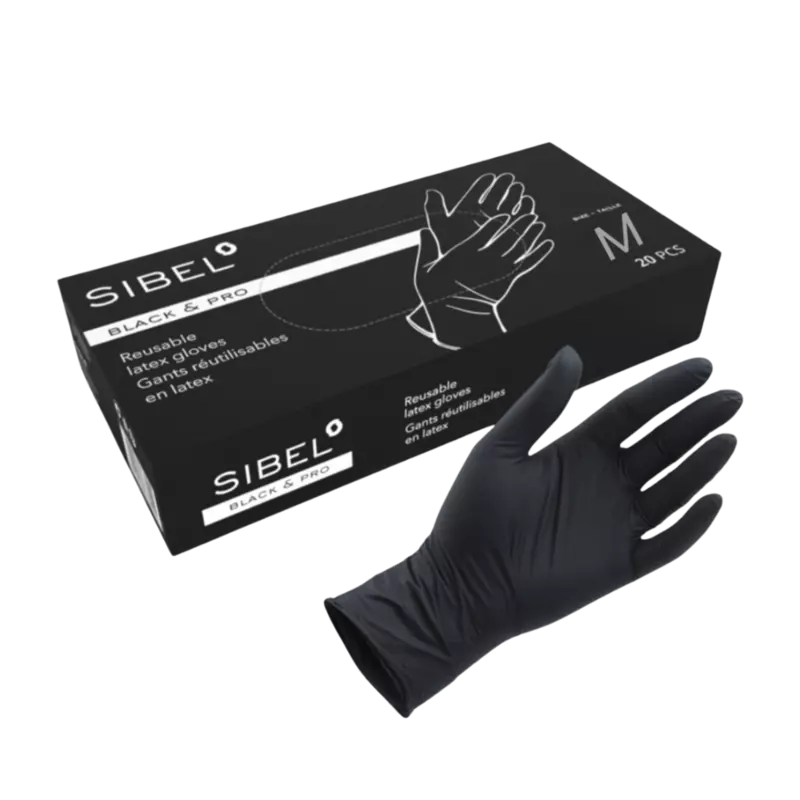 Sibel  Black & Pro Latex Reusable Gloves- 20st