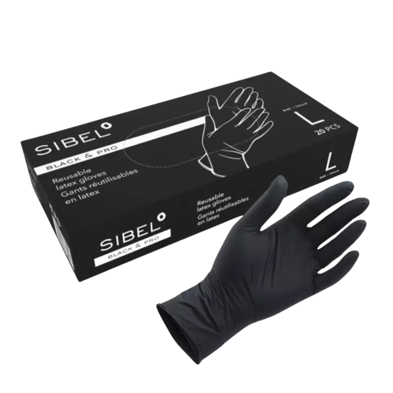 Sibel  Black & Pro Latex Herbruikbare Handschoenen - 20st